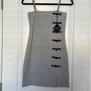 🩷New Zaful heather gray spaghetti strap mini dress